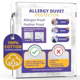 Allersoft- All Cotton Dust, Pet Dander, Feather, Pollen & Allergy Control Duvet Protector (106x96)