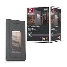Paulmann 94382 LED Exterior luminaire recessed wall luminaire High IP65 Warm White 105x60mm Rectangular incl. 1x4 watt Outdoor Lighting Black Outdoor lamp Aluminium Garden lamp 3000 K