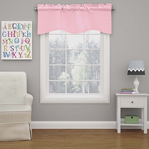 "Eclipse Modern Scalloped Valance Rod Pocket Window Curtain for Kitchen or Bathroom, Polyester, Bouqet, 42"" W x 18"" L (Pack of 1)"