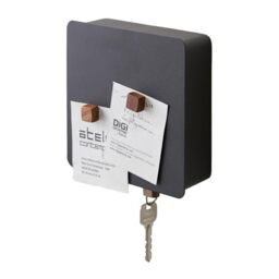 YAMAZAKI 4800 TOWER Magnetic Key Box, black, Steel, Minimalist, 15.8 x 5.5 x 15.8 cm