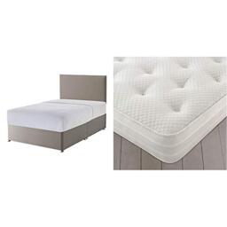 Silentnight Non Storage Divan - Slate Grey - Single with 1400 Eco Comfort Mattress - Firm - Single