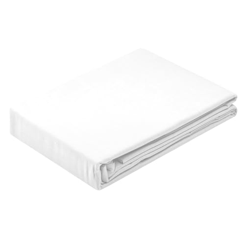 STOF - Flat Sheet - Size 240 x 300 cm - 100% Organic Cotton - Quality - Oeko-Tex Certified - Colour White - Horizon Model - Bed Linen for Home - Soft and Comfortable