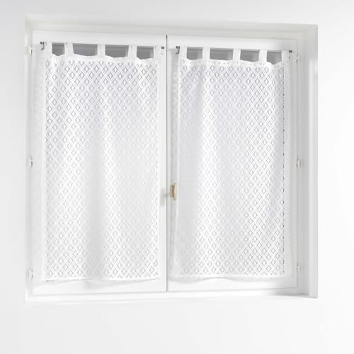 Douceur d'Intérieur, Odilia Pair of Net Curtains with Loops (2 x 60 x 120 cm) Mesh