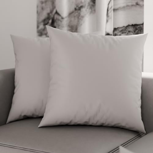 PETTI Artigiani Italiani - Pair of Pillowcases 30x30 cm in Microfiber, Bedroom Cushions, Sofa, Set of 2 Cushion Covers, Solid Color Gray Pillowcase, 100% Made in Italy
