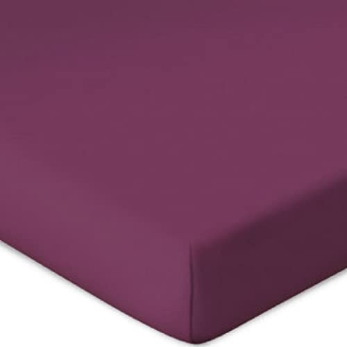 Bassetti Fitted Sheet for Box Spring Topper Plain Colour Berry L2/542 Size 90 x 190 100 x 220 cm