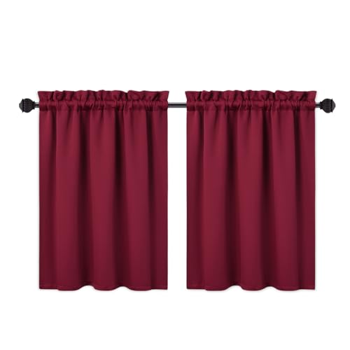 IDEALHOUSE Waterproof Blackout Curtains for Small Windows - Set of 2 - For small windows, light-proof and waterproof, modern caf?? look, easy to install, for kitchen, bathroom, living room