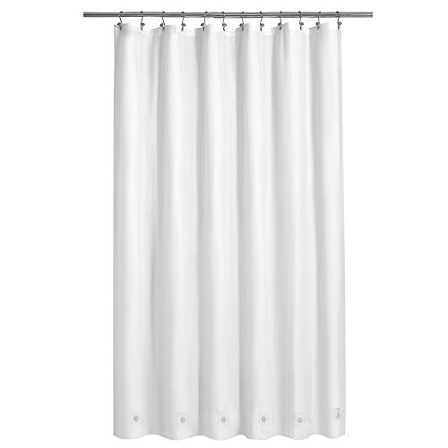"Barossa Design Extra Long Shower Curtain Liner with 6 Magnets - 72"" x 84"" XL White Waterproof PEVA Shower Liner for Bathroom, PVC Free, Metal Grommets - White, 72x84"