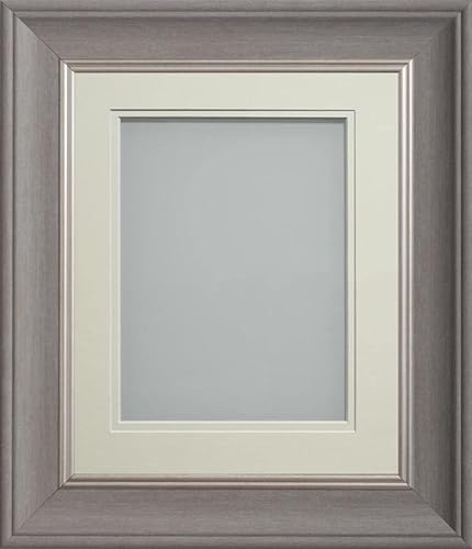 Frame Company Drummond Gunmetal Grey Photo Frame, Double Ivory Mount, 20x10 for 18x8 inch, fitted with perspex