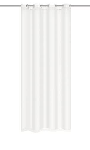 HOMEbasics Dolly 53300 Eyelet Curtain with 8 Metal Eyelets 225 x 140 cm Transparent White