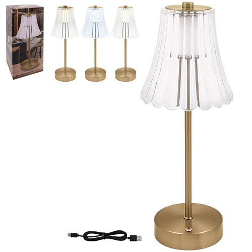L & P Home & Gifts Lesser & Pavey Led Touch Gold Rechargeable Table Lamp