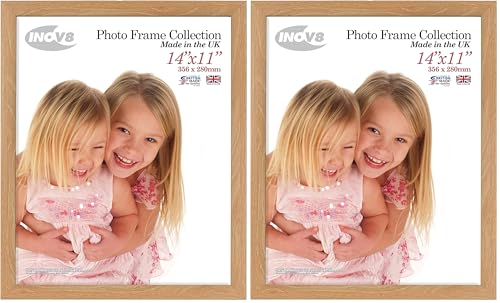 Inov8 Framing Lime Oak 14x11 Inch (27x35cm) British Made Photo Frame - Wood Effect with Glass