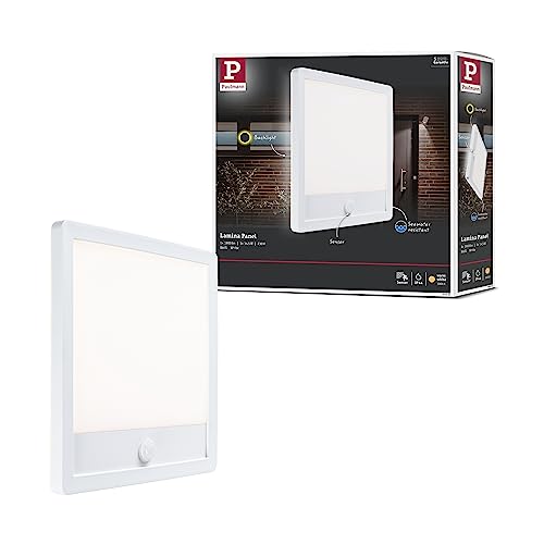 Paulmann 94663 LED Outdoor Light Panel Lamina with Motion Detector IP44 Square incl. 1x14.5 W Warm White White Outdoor Panel Plastic Light Panel 3000 K