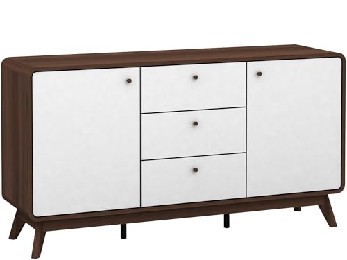 LOFT24 Cassie Sideboard in Walnut White, 39x140x75cm (DxWxH)