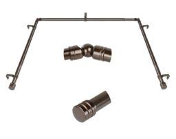 Heavy Duty Curtain Rod Modern Black Curtain Rod Set - 1 Inch Heavy Duty Adjustable Rod 48-144 Inches With Square Finials Curtain Rids