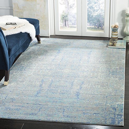 Safavieh Metro-Mod Indoor Woven Rectangle Area Rug, Mystique Collection, MYS971, in Light Blue / Multi, 152 X 244 cm for Living Room, Bedroom or Any Indoor Space