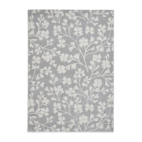 Think Rugs Catherine Lansfield Grace Floral Rug, Grey