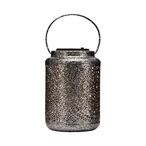 Pauleen 48175 Sunshine Hug Lantern for Balcony or Garden Silver Gold Outdoor Lighting Metal Solar 1500K