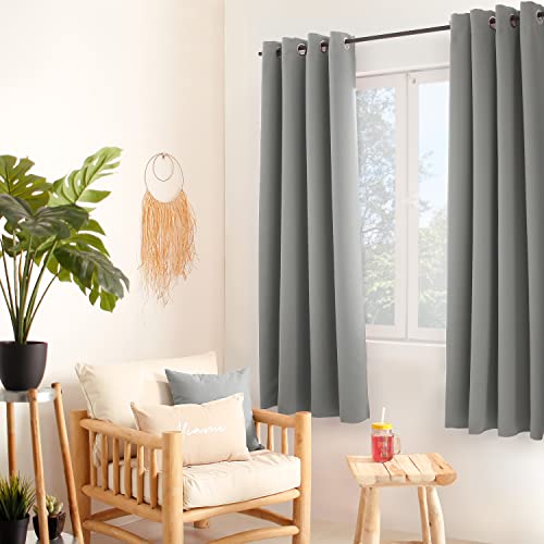ED ENJOY HOME Thermal Blackout Curtain 135 x 180 cm, Metal Eyelets, Anti-Heat, Anti-Cold, for Bedroom and Living Room