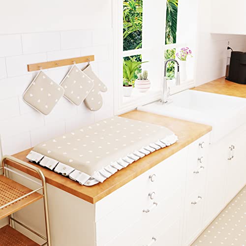 PETTI Artigiani Italiani hob Cover, Herzchen Beige, 1pz Coprifornello 48x73 cm