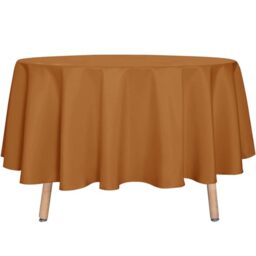 sancua Round Tablecloth 90 Inch Light Borwn- Water Resistant Spill Proof Washable Polyester Fall Table Cloth Decorative Fabric Table Cover for Dining Tables, Thanksgiving Parties and Camping, Bronze