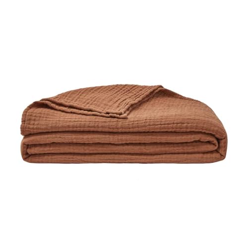 ESSIX Plain Cotton Gauze Bedspread 260 x 240 cm