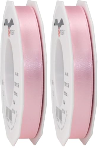 C.E. Pattberg Satin Light Pink Gift Ribbon, 27 Yards for Wrapping Gifts, 0.59 inches Width, Ribbon for Decorating & Crafting, Decorative Ribbon for Gifts, for Every Occasion (Pack of 2)