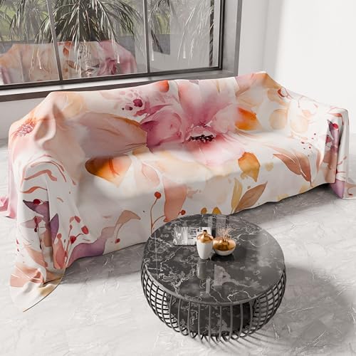 PETTI Artigiani Italiani - Spring Summer Double Bedspread Light Blanket Double Bed Linen Bedspread Floral 2 100% Made in Italy