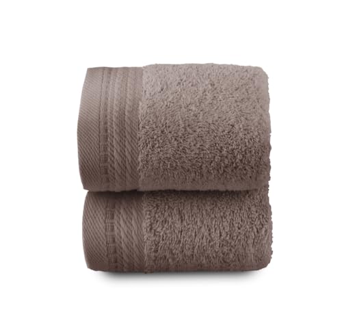 Top Towel - Premium - Large Bath Towels - Bath Towels - 2 Face Towels or Bidet -30x50cm - 100% Cotton - 600g - Vison