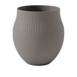 Villeroy & Boch - Manufacture Collier Taupe, Large vase Perle, 18 cm, Premium Porcelain, Taupe