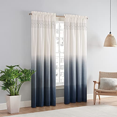 "Vue Arashi Indigo Curtains for Living Room 52"" x 95"""