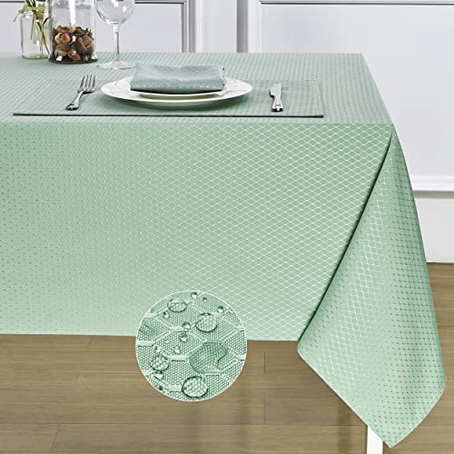 HOMEJOY Round Rectangle Table Cloth ??? Stainproof Waterproof Washable Polyester Oblong Rectangular Tablecloth, Fabric Table Cover for Kitchen Dining Dinner Table (Sage Green, 60 X 84 Inch)