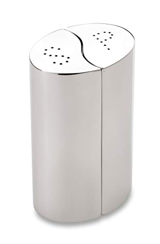 Grunwerg Condimates Mix & Match Interlocking Flavour Creators 2 Piece Salt & Pepper Shakers with Ceramic Gears, Mirror Finish, 10cm