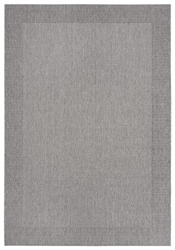 Freundin Home Collection Vena Outdoor Rug (80 x 150 cm, 100% Polypropylene, Moisture and UV Radiation, Protected for Balcony, Patios, Garden and Living Room), Grey