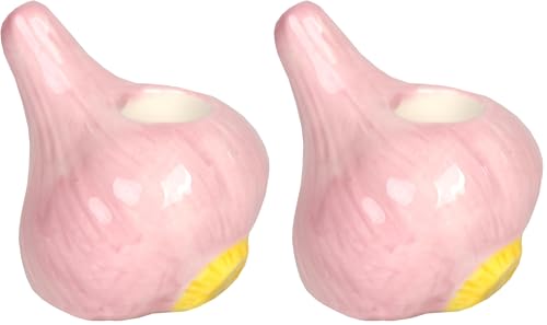 Talking Tables Ceramic Candlestick Holder, Candle Stand For Indoor or Outdoor, Garlic Shaped Table Decorations, Centrepiece, Spring Home Décor, Dinner Party, Birthday, Wedding, Mother`s Day, Gifts