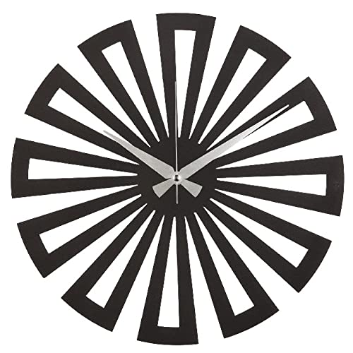 Homemania Clock, Steel, Black, 50 x 0.2 x 50 cm