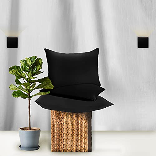 GC GAVENO CAVAILIA 200 Thread Count Egyptian Cotton Pillow Cases- Luxury Bedding Soft Pillow Covers- Envelope Closure 50 x 75 Pillowcases 2 Pack - Black