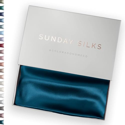 SUNDAYSILKS??? 100% Mulberry Silk Pillowcase, Silk Pillow Cases for Hair & Skin, Superior to Satin Pillowcase, with Zipper, Standard, Queen, King Sizes, Anti-Wrinkle, Cooling, Non-Slip Silk Pillowcases