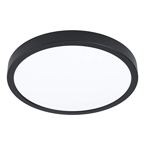 EGLO Fueva 5 LED Ceiling Light, Diameter 28.5 cm, 1-Bulb Surface-Mounted Light Made of Steel and a Plastic Light Surface, Ceiling Light in Black, White, LED Surface Light, Neutral White