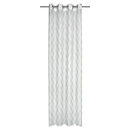 Jelena Eyelet Curtain 245 x 135 cm White/Silver