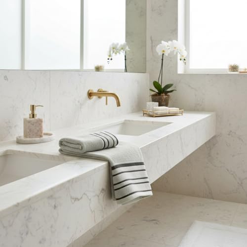 Mirabello Cotton Bidet and Face Towel Set, Wash-resistant Towels, Includes 1 Face Towel 55 x 100 cm and 1 Guest Bidet Towel 40 x 60 cm, 2 Piece Towels, Lilac