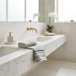 Mirabello Cotton Bidet and Face Towel Set, Wash-resistant Towels, Includes 1 Face Towel 55 x 100 cm and 1 Guest Bidet Towel 40 x 60 cm, 2 Piece Towels, Lilac