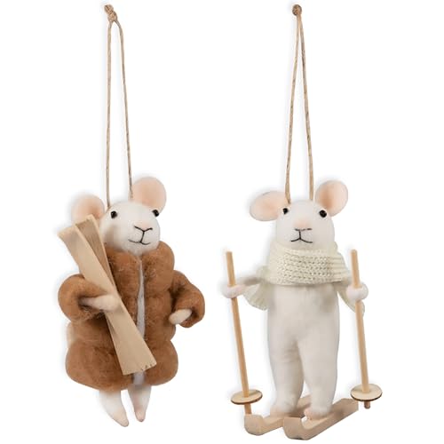 Trimits Needle Felting Mice Kit ??? Christmas Tree Decorations for Kids & Adults, Complete Craft Kit with Instructions, Wool Felt Set for Beginners, Homemade Gifts & DIY Baubles Embellishments