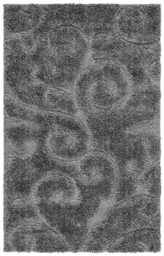 Safavieh Florida Shag Collection Shaggy Rug for Living Room Dining Room Bedroom High Pile Grey 24 x 36 Inch