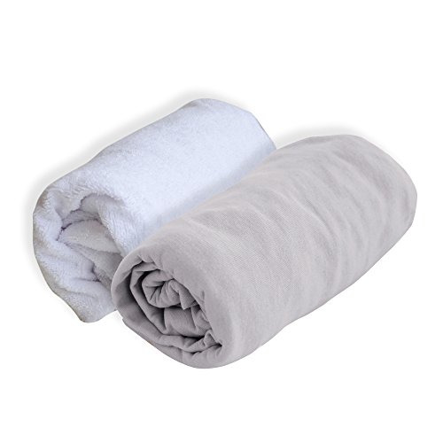 Poyetmotte Mattress Protector and Fitted Sheet, 120cm, Pearl, One Size