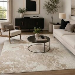 Serdim Rugs Serenity Modern Abstract Sprayed Grunge Textured Contemporary Area Rugs, Stone, Rectangle 160 x 230cm