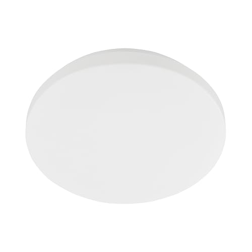 Eglo LED Ceiling Light Fixture Pogliola-E, Round Flush-Mount lamp, Hallway and Bedroom Lighting, White Metal and Plastic, Warm White, Ø 22 cm