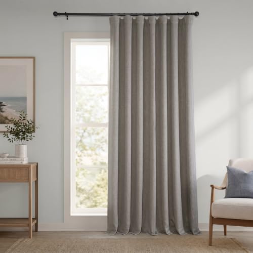 HPD Half Price Drapes Extra Wide Linen Room Darkening Curtain (1 Panel) 100 X 96, BOCH-LN18511-96-DW, Mink