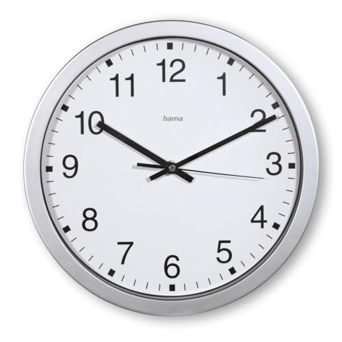 Hama Wall Clock, Plastic Glass, Silver, Standard
