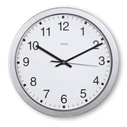 Hama Wall Clock, Plastic Glass, Silver, Standard