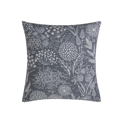 Origin Hortense Printed Lyocell Pillowcase 63 x 63 cm Charcoal Grey